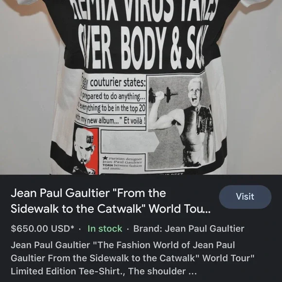 Exclusive Jean Paul Gaultier Designer Tshirt. - Picture 3 of 12